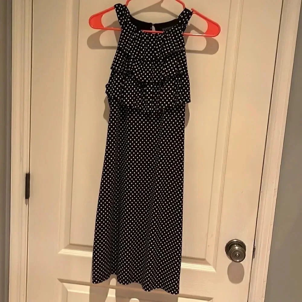 Enfocus Studios Adorable black and white polkadot dress. Size 8